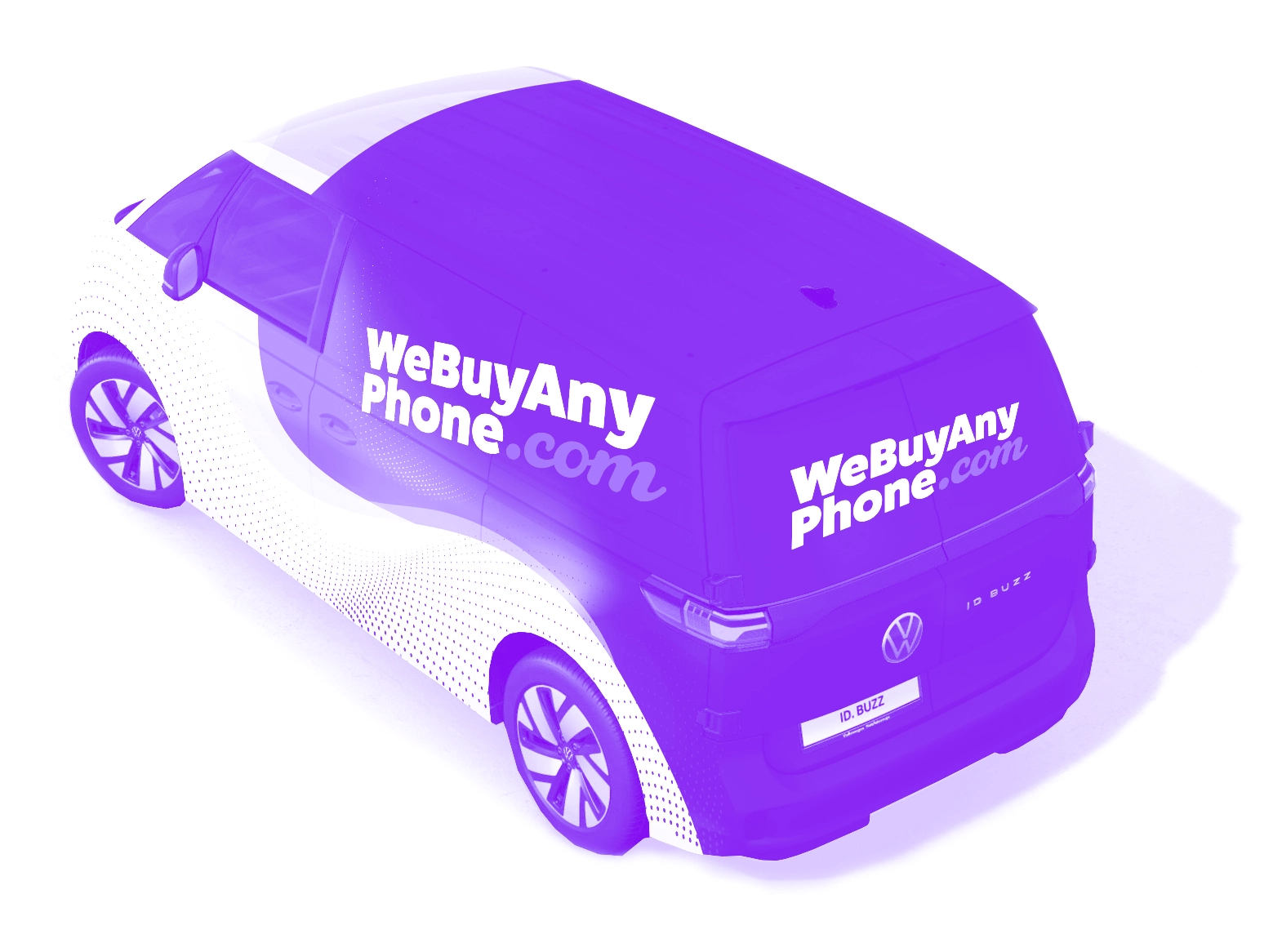 Purple WeBuyAnyPhone Van